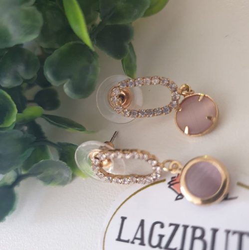 Rózsaszín, macskaszem fülbevaló.