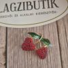 Málna vagy cseresznye bross, kitűző.