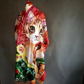   Cicás kasmír stóla, kendő, sál nagy méretben, kétoldalas kivitelben.