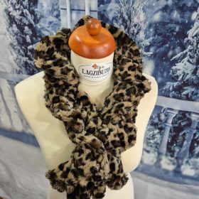 Ocelot mintás szőrmés sál, nyakbavaló.