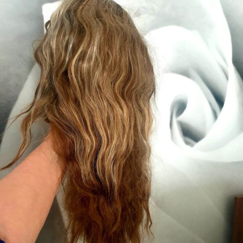 Ombre, szőkésbarna hosszú póthaj, paróka.