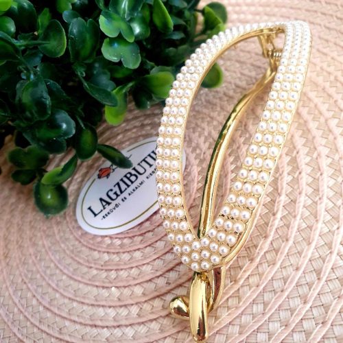 Gyöngyös franciacsat, hajbavaló, hajékszer.