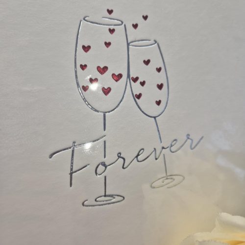 Esküvői album pezsgőspoharakkal.