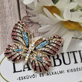 Pillangó bross színes kövekkel.
