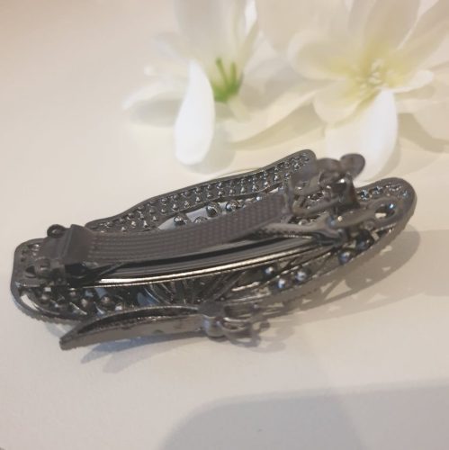 Fekete strassz pillangó csat