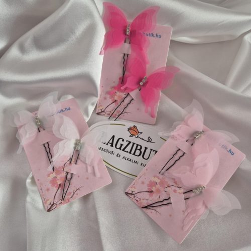 Pillangós, strasszos hajtű-szett.