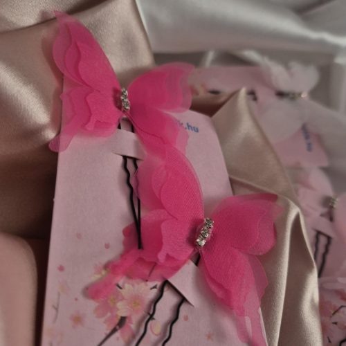 Pillangós, strasszos hajtű-szett.