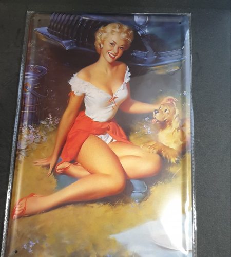 Retro fém falitábla, dekoráció.