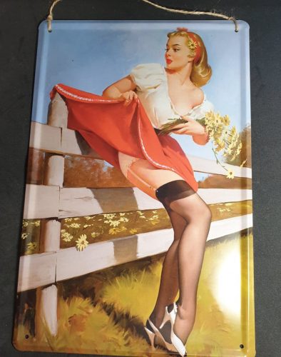 Retro fém falitábla, dekoráció.