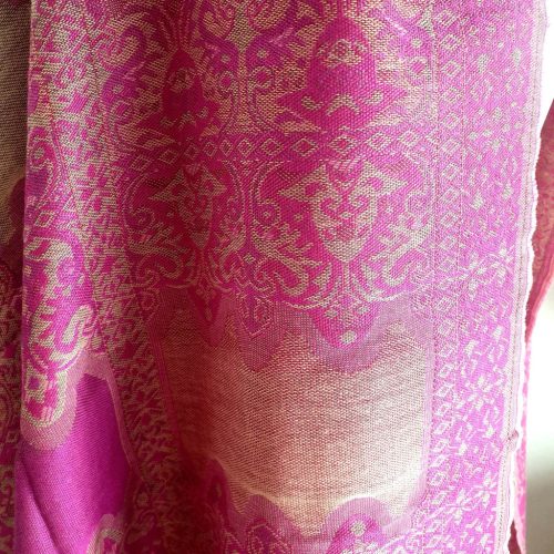 Pink, perzsa mintás stóla, pashmina, kendő.