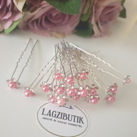 Rózsaszín, gyöngyös-strasszos betűző szett.