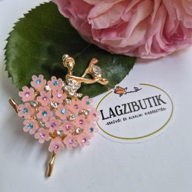 Rózsaszín bross, balerina-tavasztündér.