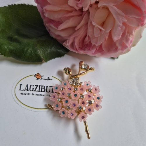 Rózsaszín bross, balerina-tavasztündér.