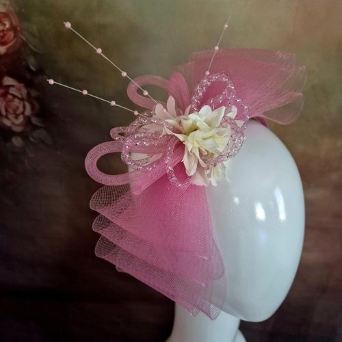 Rózsaszín hajpánt, fejdísz.