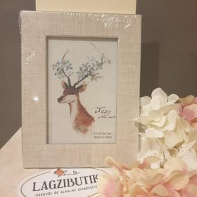 Szarvasos-bézs fotókeret, képkeret.