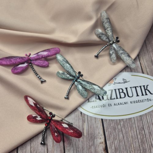 Szitakötő, színes kitűző.