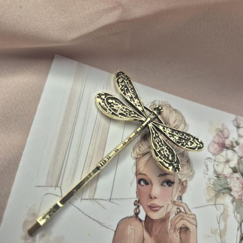 Szitakötő fém hajcsat.