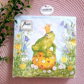 Békakirály papírszalvéta, dekor szalvéta, dekoráció.