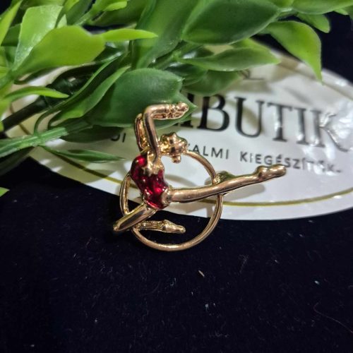 Balerina, tornázó nő kitűző.