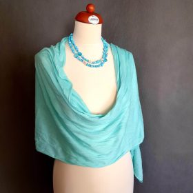 Türkiz pamut sál, stóla.