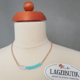 Türkiz, strasszos nyakék, nyaklánc.