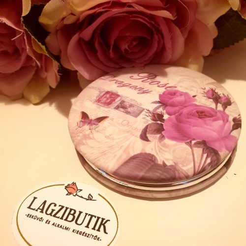 Virágos kerek tükör