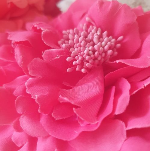 Selyem virág bross, hajbavaló