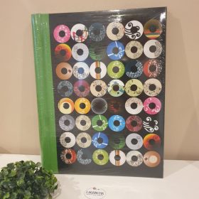   Zöld-színes karikás, öntapadós fotóalbum, fényképalbum.
