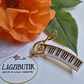 Zongora-violinkulcs bross, kitűző.